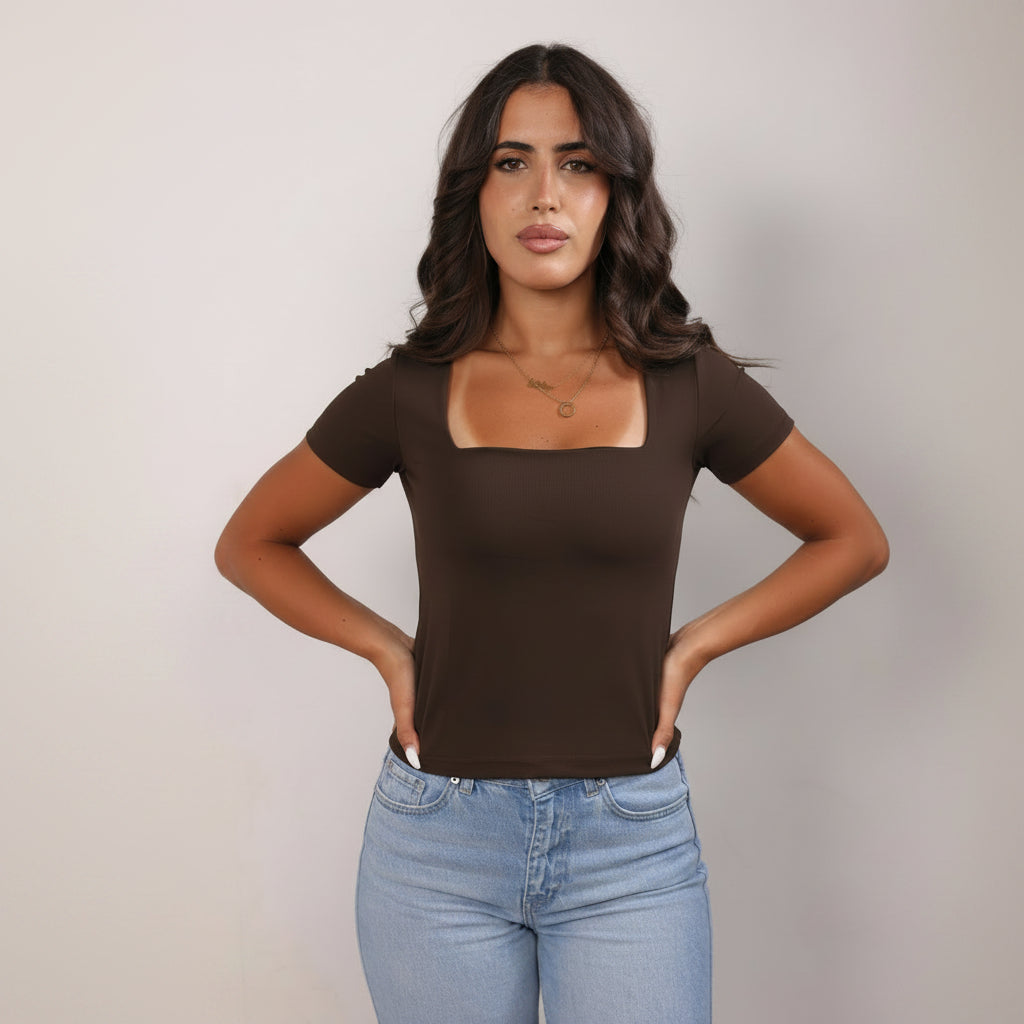 Luna square neck top